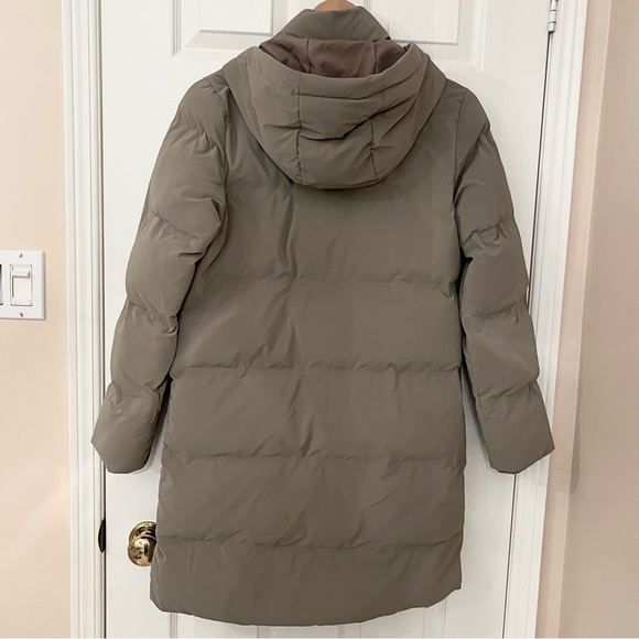 Zara Taupe Hooded Quilted Puffer Coat Size XS - Picture 4 of 16